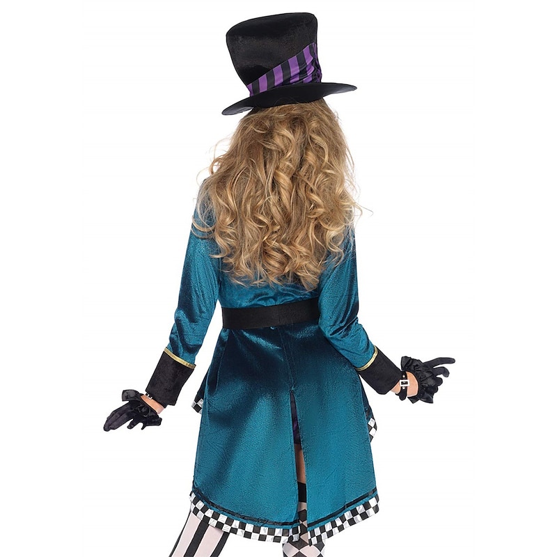 Mad Hatter Halloween Cosplay Costume Outfits Alice's Adventures in Wonderland Party Cosplay Adults' Women's Halloween Mardi Gras Easy Halloween Costumes Dress Up4