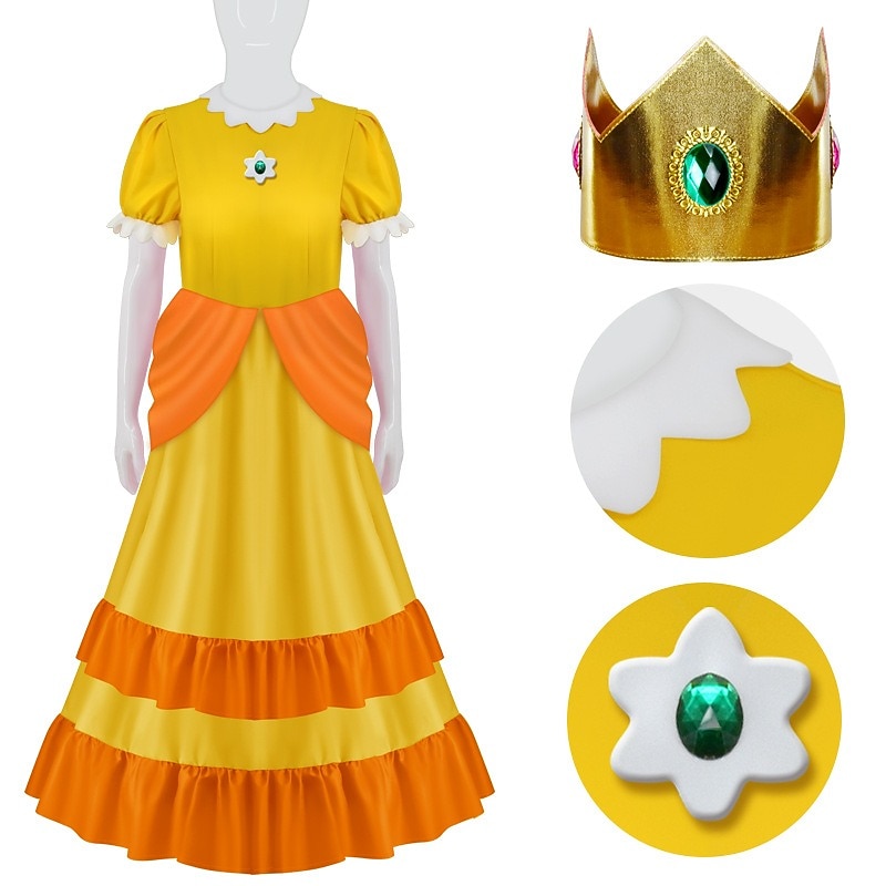 Princess Peach Cosplay Costume Masquerade Accessories Cosplay Movie Cosplay for Women's Girls' Kid's Adults' Carnival Masquerade2