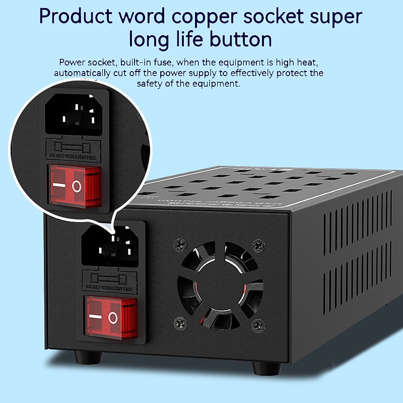 Multi USB Charger USB Fast Charging Station Universal Carregador Portatil For Iphone 15 Samsung Xiaomi Ipad Tablet 10/20/30/40/50/60 Port3