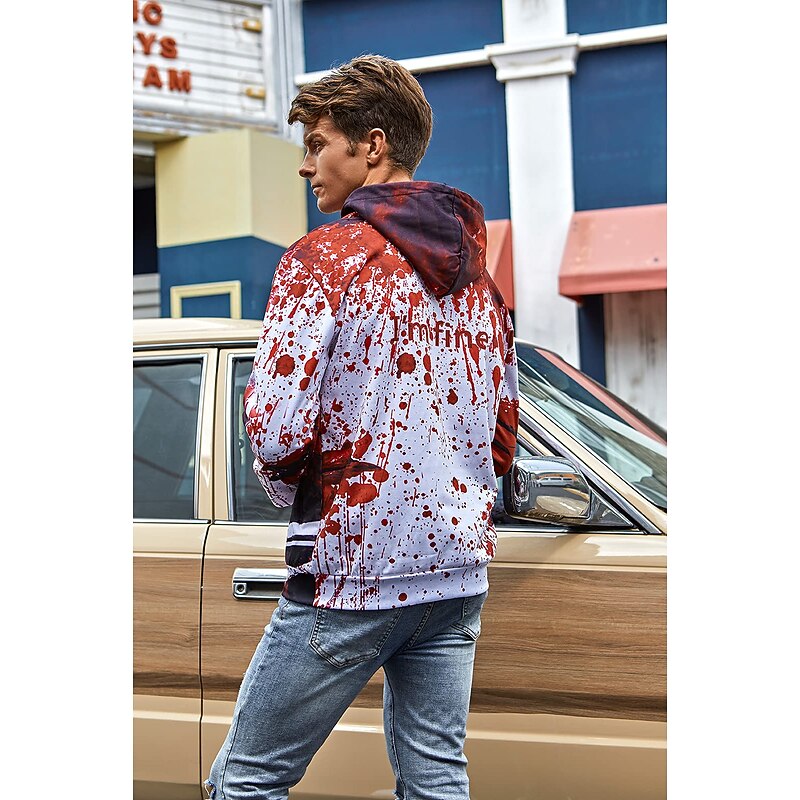 Halloween Hoodie I'm Fine Hoodies for Men Women 3D Print Graphic Sweatshirts Pullover Cool Funny Novelty Hoody Hooded With Pockets4