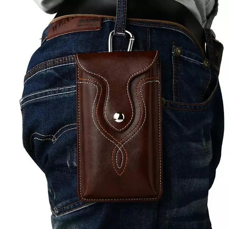 1pc PU Leather Universal Vertical Leather Phone Pouch Belt Clip Holster Waist Bag Case Cover3