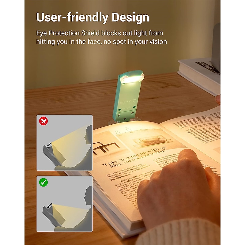 USB Rechargeable Book Reading Light, Adjustable Brightness LED Clip-on Light for Bed Reading, Warm White Light, Perfect for Bookworms, Car Use3