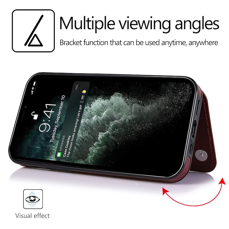 Phone Case For iPhone 17 Pro Max 17 Air 16 15 14 Pro Max Plus 13 12 11 Pro Max Mini Wallet Case Flip Cover with Stand Holder Magnetic Shockproof PU Leather4