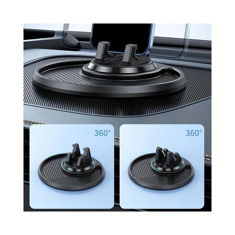 Universal Car Silicone Phone Holder Auto GPS Dashboard Bracket, Smartphone Anti-Slip Mat Pad 360° Rotation Dashboard Stand With Storage3