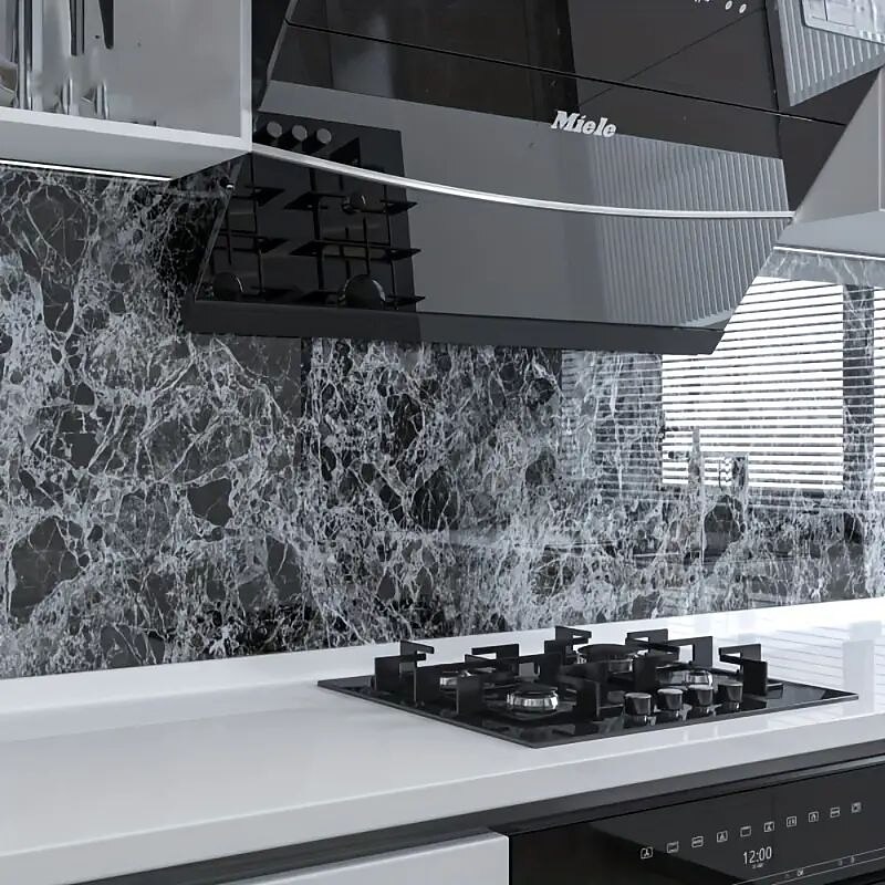 Cool Wallpapers Wall Mural 1pc Marble Wallpaper Marbling Aluminum Foil PET Contact Paper For Kitchen Mesa Self Adhesive Water Oilproof Removable Wall Sticker For Bathroom 60x500cm/23.6"x196.85"4