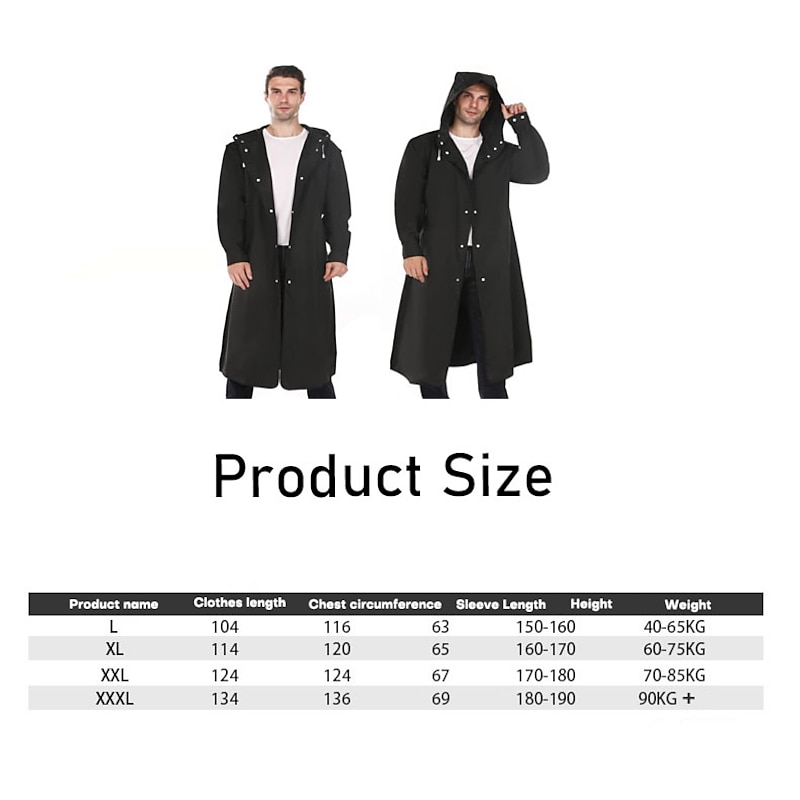 Eva Adult Wrapped Raincoat Men And Women Protective Jacket , Fashion Mountaineering Fishing Transparent Thickened Black Rain Gear2