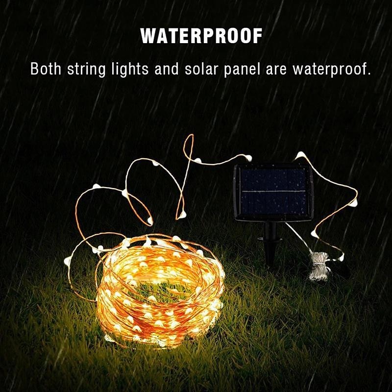 Solar Copper Wire Lights Led Fairy Lights String Outdoor Waterproof Ground Plug Decorative Lights Christmas Lights