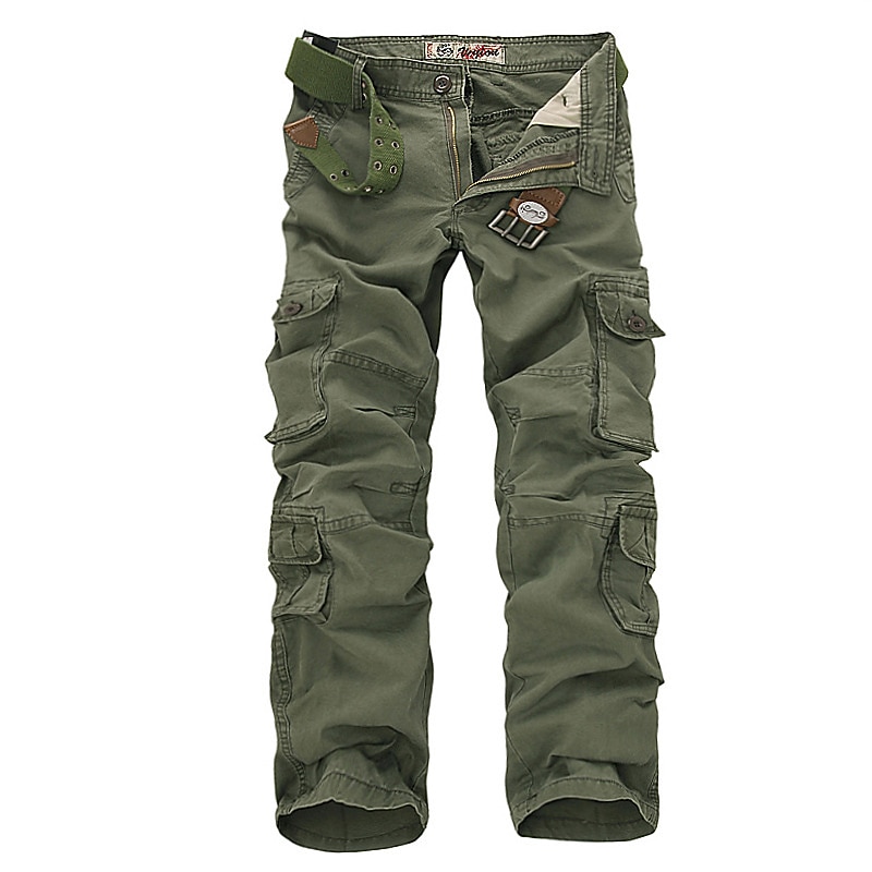 Men's Cargo Pants Cargo Trousers Combat Trousers Hiking Pants Pocket Plain Comfort Breathable Outdoor Daily Going out Fashion Casual Black Army Green4