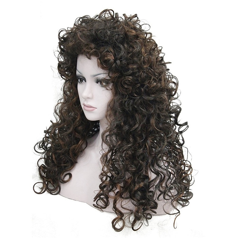 Synthetic Heat Resistant Hair Long Curly Wigs Cosplay Women Wig Halloween Wigs3