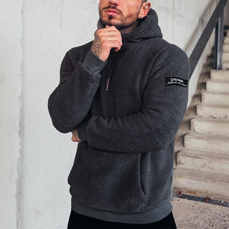 Men's Hoodie Black White Blue Gray Hooded Plain Sports & Outdoor Daily Sports Polyester Designer Casual Fall & Winter Clothing Apparel Hoodies Sweatshirts  Long Sleeve2