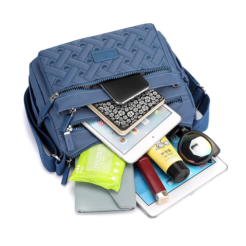 Women's Multi-Pocket Nylon Crossbody Bag – Lightweight Waterproof Shoulder Purse for Travel, Work & Daily Use4