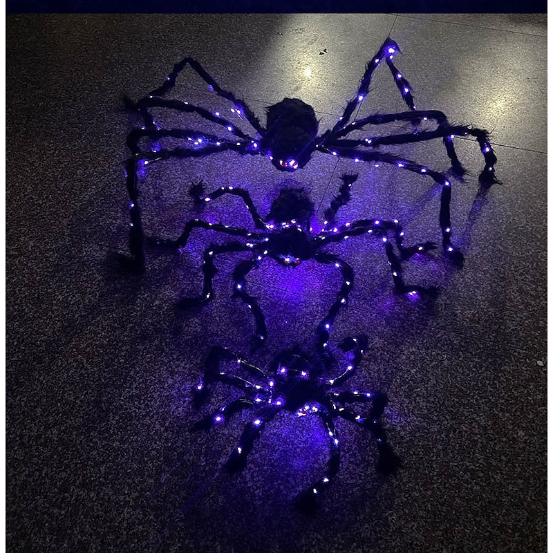 Halloween Spider, Waterproof Purple Web Light, Spider Halloween Decorations, for House, Garden, Indoor Outdoor, Horror Theme4