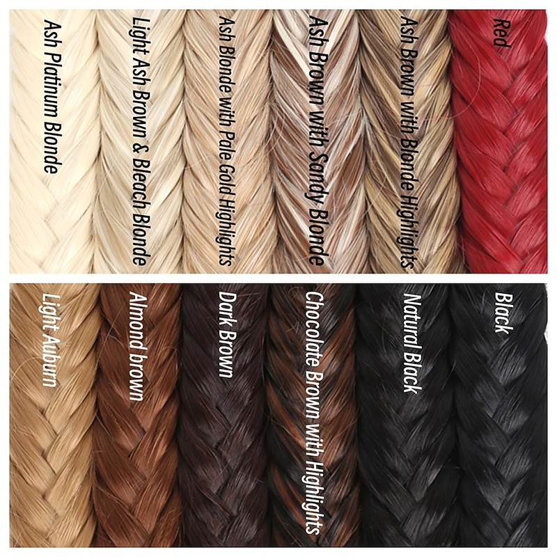 Braided Ponytail Extension 24 Inch Long Braid Ponytail Extension Drawstring Ponytail Clip In Hair Extension Synthetic Braided Ponytail for Women4