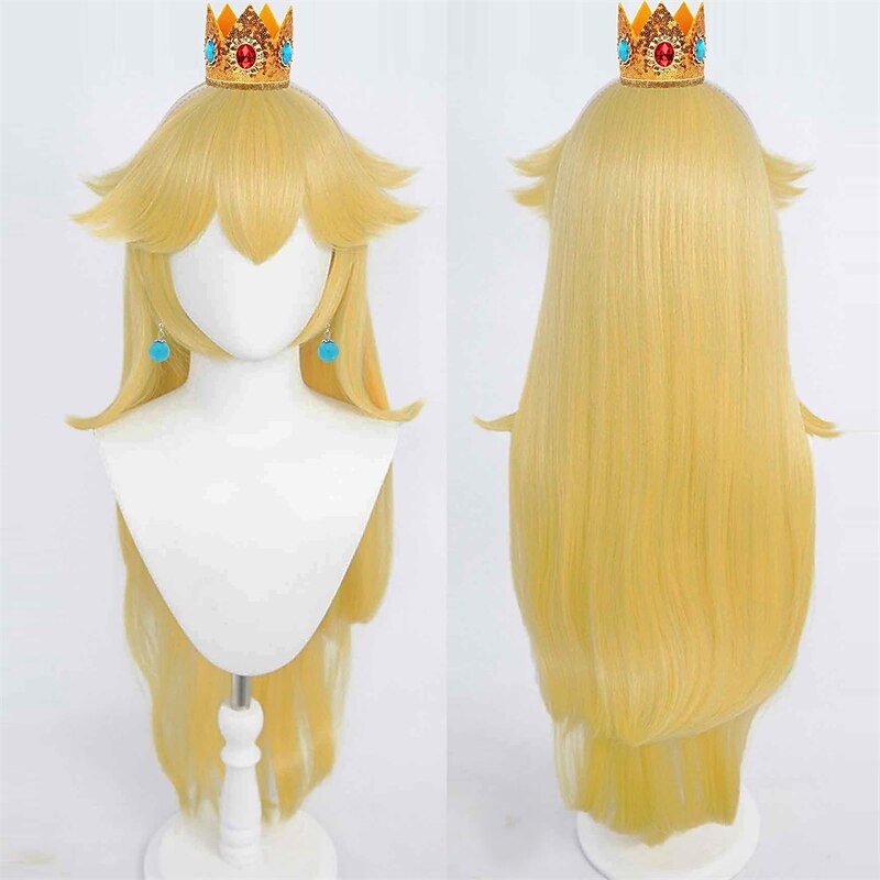 Princess Wig For Girls Women Golden Long Wavy Cosplay Wig Synthetic Wig Anime Wig For Party Wig Halloween Wigs3