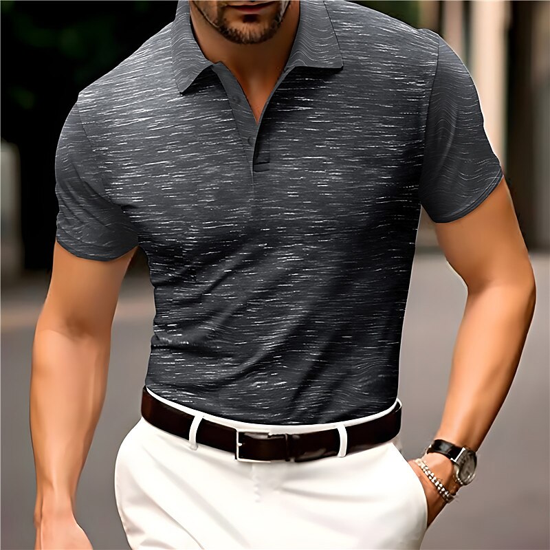 Men's Sport Polo Golf Shirt Casual Holiday Lapel Short Sleeve Fashion Basic Plain Button Summer Regular Fit Black Dark Blue Dark Gray Coffee Sport Polo2