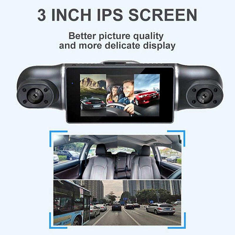 Q9 1080p New Design / HD / 360° monitoring Car DVR 170 Degree Wide Angle 3 inch IPS Dash Cam with Night Vision / G-Sensor / Parking Monitoring 8 infrared LEDs Car Recorder4