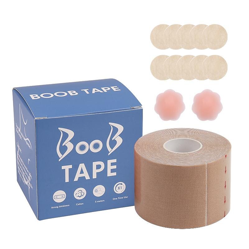 Women's Invisible Lingerie Accessories Set - Lifting Stick-On Nipple Pasties & Breast Support Bodytape for a Confident and Comfortable Look2
