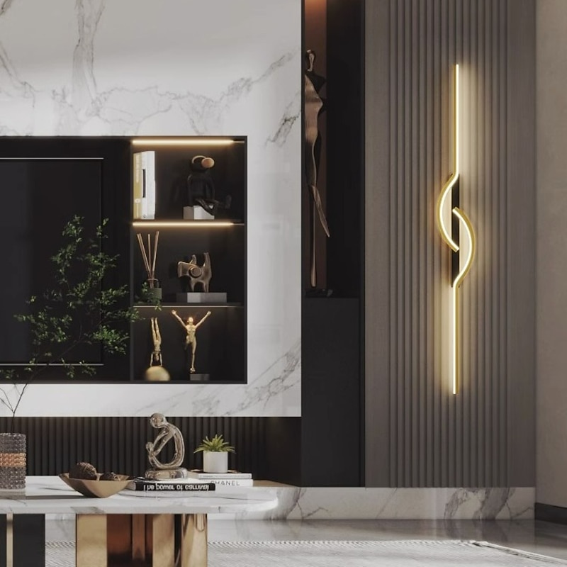 Lightinthebox LED Indoor Wall Light Liner Desin 60cm Curve Indoor Modern Simple LED Wall Lamp AcrylicWall Lamp is Applicable to Bedroom Living room Bathroom Corridor Warm White AC110V AC220V4