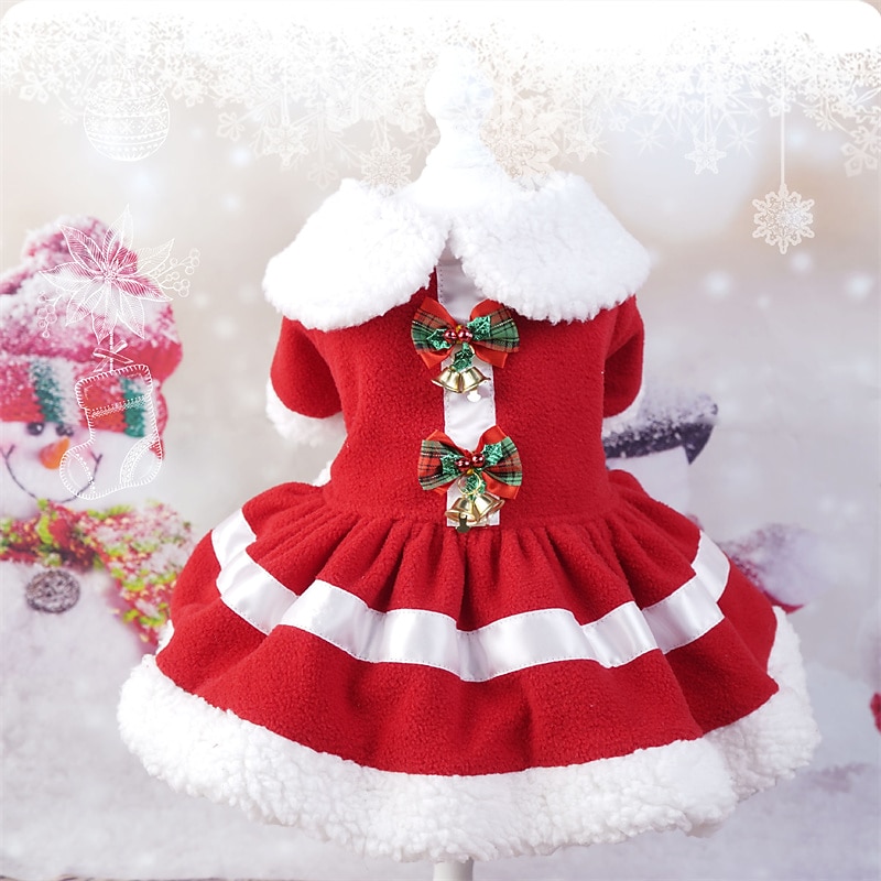 Christmas items Pet skirts Polar fleece Christmas dog clothes Small pet clothes for parties4
