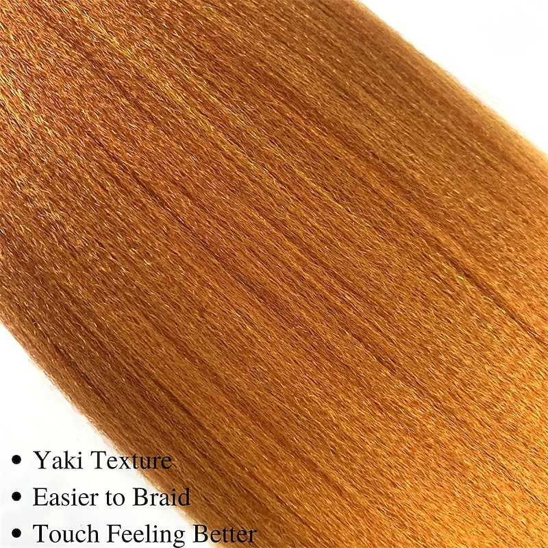 Ginger Golden Ombre Braiding Hair Pre Stretched Kanekalon Braiding Hair Box Braids Human Hair Extensions 26 inch4