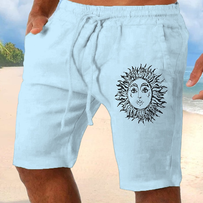 Men's Sun Graphic Prints Shorts Summer Shorts Casual Shorts Mid Waist Streetwear Designer Outdoor Casual Daily Drawstring Elastic Waist Print Designer Clothing Apparel3