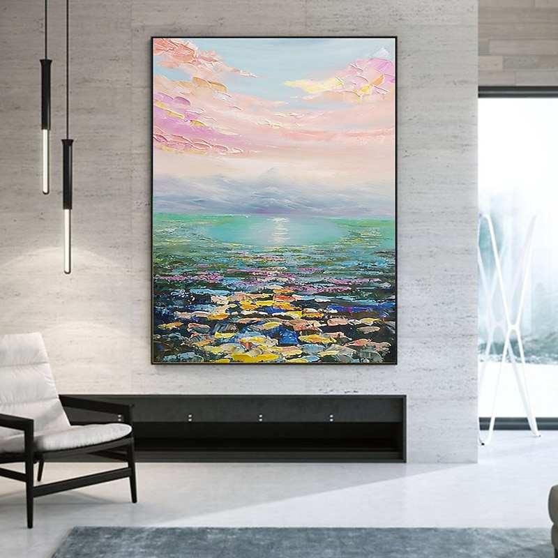 Oil Painting Handmade Hand Painted Wall Art Abstract Knife PaintingLandscape BeachHome Decoration Decor Rolled Canvas No Frame Unstretched 12