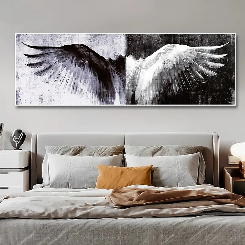 1pc Frameless Angel Wings Canvas Art Enhance Your Home Decor with a Modern Touch!3
