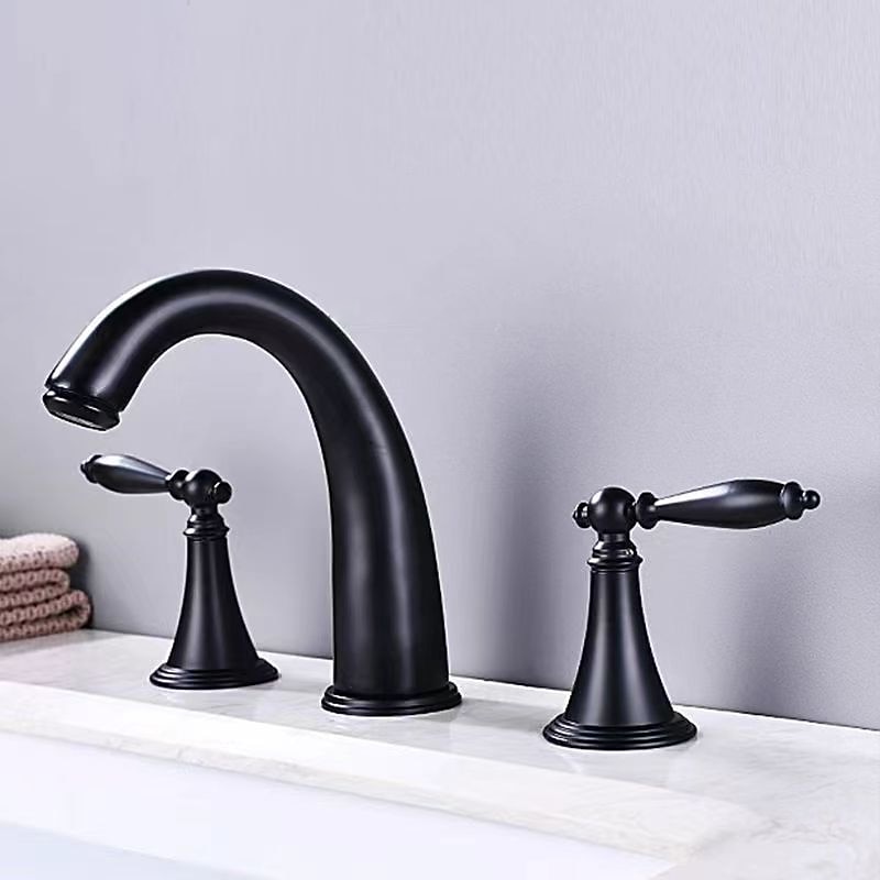 Widespread Bathroom Faucet Sink Mixer Basin Taps, Twin Handle Vessel Tap with Cold and Hot Hose2