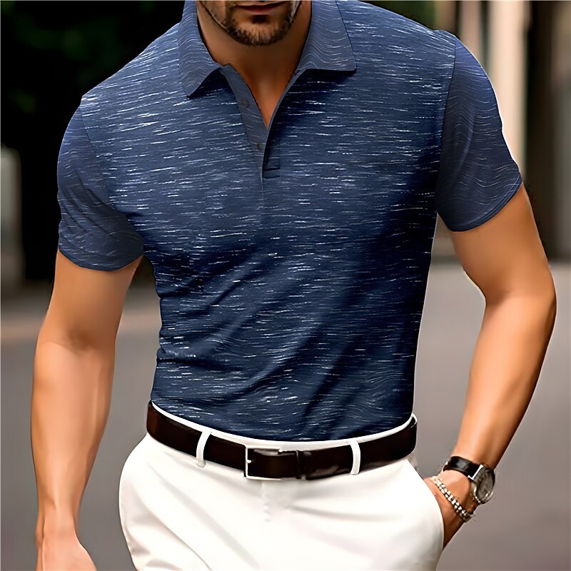 Men's Sport Polo Golf Shirt Casual Holiday Lapel Short Sleeve Fashion Basic Plain Button Summer Regular Fit Black Dark Blue Dark Gray Coffee Sport Polo3