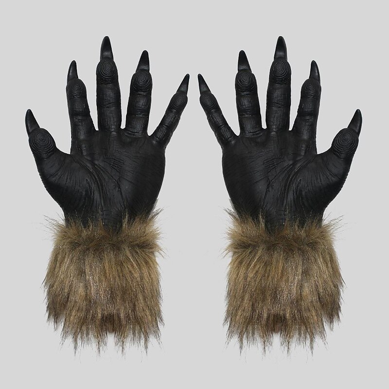 Werewolf Halloween Gloves Mask Halloween Props Funny Scary Costume Adults' Men's Women's Halloween Carnival Mardi Gras Easy Halloween Costumes Dress Up4