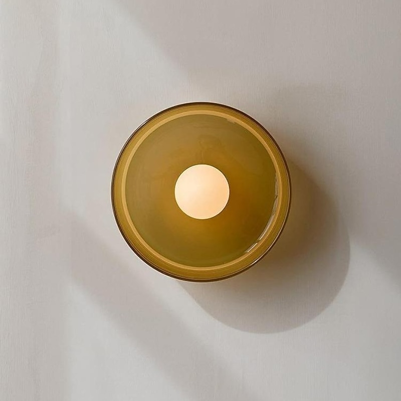 Lightinthebox LED Ceiling Light Wall Light Indoor 1-Light 25cm Glass Shapes Flush Mount Lights SCeilling Light for Corridor Porch Bar Creative Loft Balcony Lamps Olive Green White Yellow 110-240V4