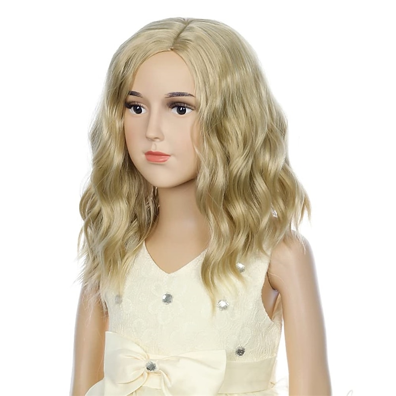 Black Wig for Kids Girls Short Curly Wig Black Wig for Dress Up Party Cosplay Synthetic Wigs Hairnet Halloween Wigs