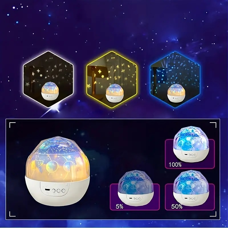 Star Night Lights for Kids Universe Cosmos Starry Light Projector Rotating Lamp4