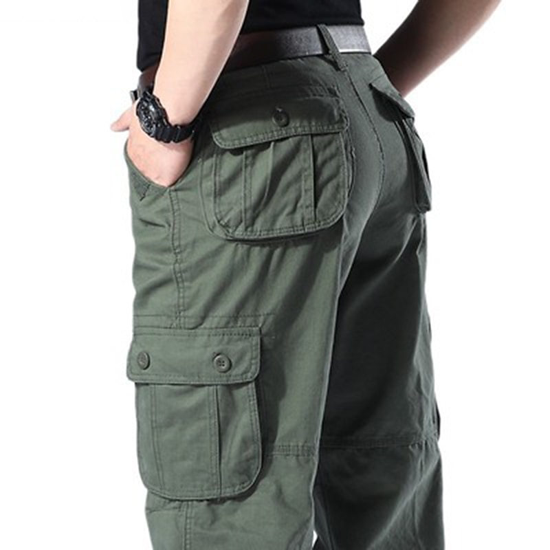 Men's Cargo Pants Cargo Trousers Hiking Pants 6 Pocket Plain Comfort Breathable Outdoor Daily Going out Fashion Casual Gray Green Army Yellow Micro-elastic2