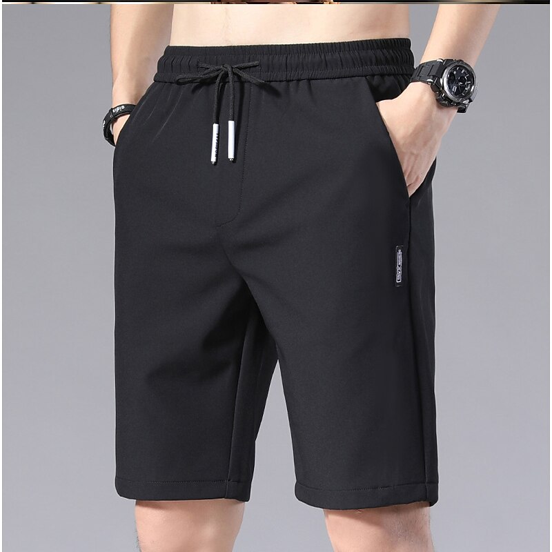 Men's Athletic Shorts Active Shorts Casual Shorts Pocket Drawstring Elastic Waist Plain Comfort Quick Dry Outdoor Daily Going out Fashion Streetwear Black Light Green3