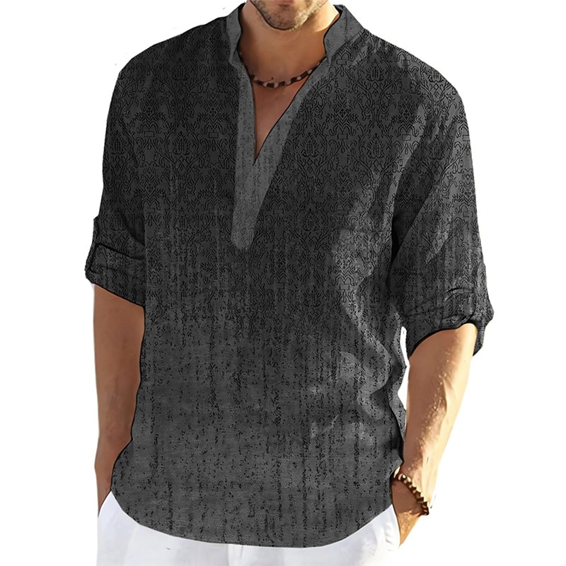 Men's Geometric Pattern Graffiti Shirt Button Up Shirt Long Sleeve Fashion Streetwear Designer Outdoor Casual Daily Summer Spring Fall Stand Collar Print Red Blue Green Gray4