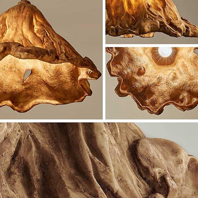 LED Pendant Light Resin Art Hanging Lamp 21cm Simple Cafe Restaurant Bar Pendant Light E26/27 Light Source Metal Iron Ceiling Light 1 PCS 110-240V4