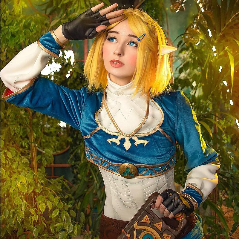 Blonde Bob Wig The Legend of Zelda Zelda Cosplay Wigs Women's Bob Braid 14 inch Heat Resistant Fiber Curly Plaited Blonde Teen Adults' Anime Wig Halloween Wig2