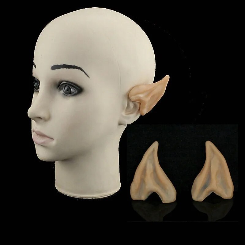 Halloween Elf Ears Cosplay Props, Latex Fairy Angel Dress Up False Ears, Half Elf Ears for Halloween Costume, Party Decoration Accessories2