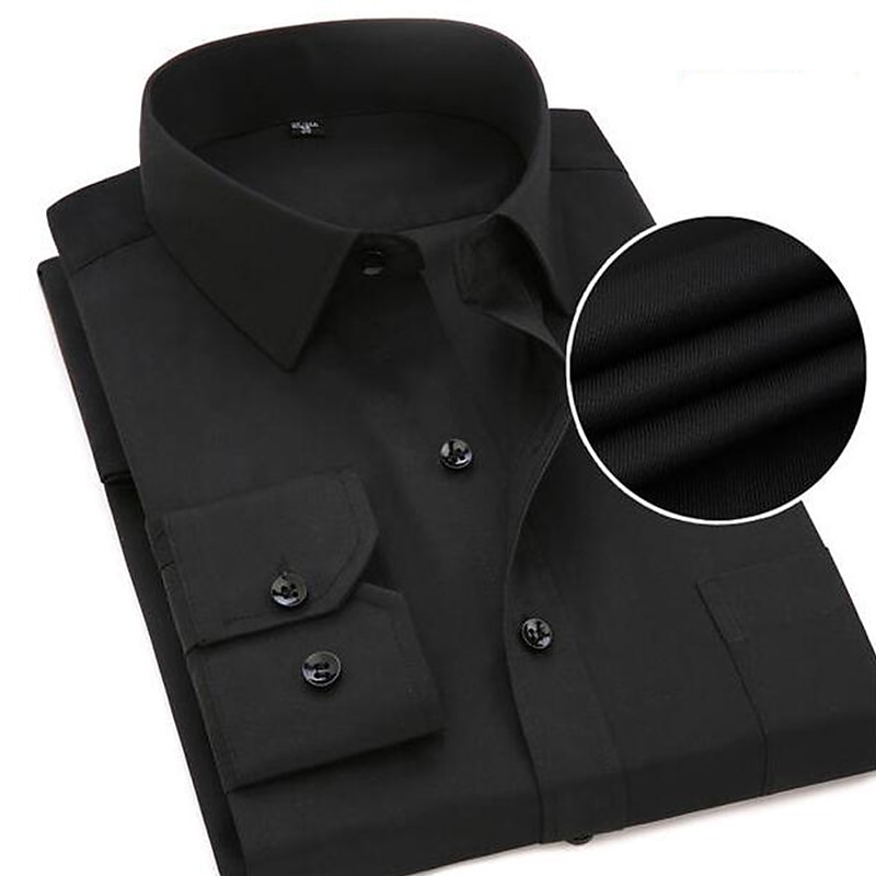 Men's  Dress Shirt Solid Color Square Neck Light Pink Green Purple Navy Blue Light Blue Casual Daily Long Sleeve collared shirts Clothing Apparel Designer / Regular Fit / Work4