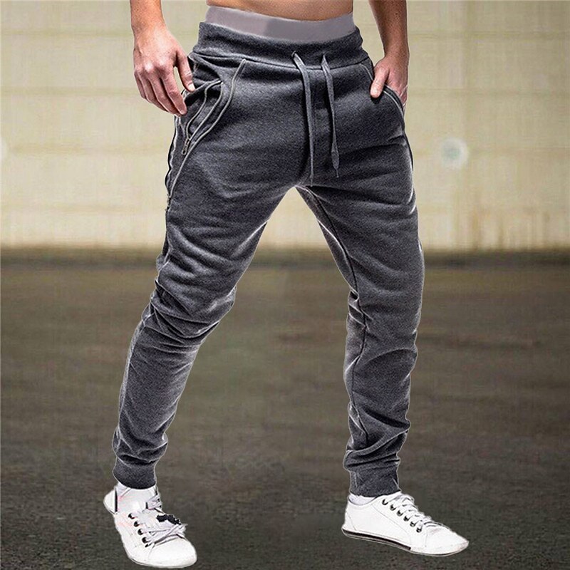 Men's Sweatpants Joggers Trousers Drawstring Elastic Waist Elastic Cuff Plain Comfort Breathable Casual Daily Holiday Sports Fashion Black Light Grey