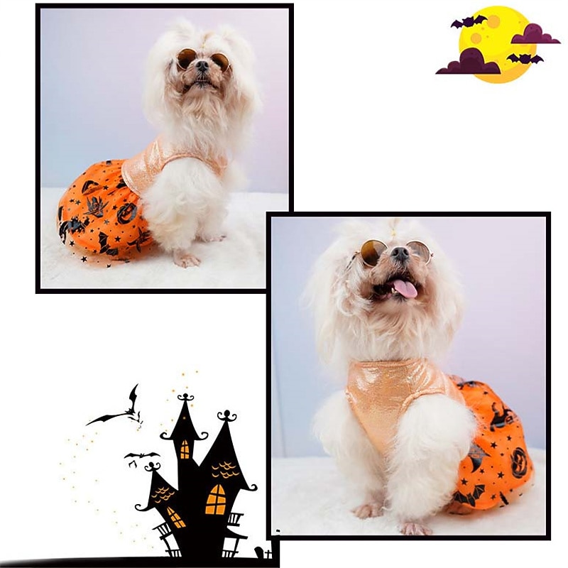 Dog Cat Dress Cute Casual Breathable Soft Washable Comfortable Halloween Casual Daily Festival Dog Clothing for Bichon Frise Pomeranian Baby Pet Papillon Small3
