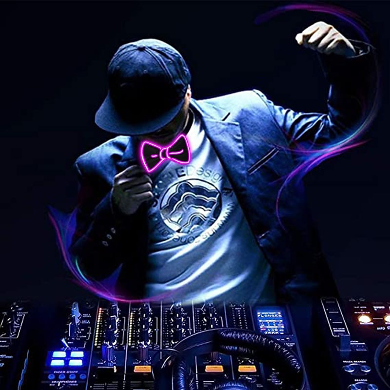 Luminous Light Up Bow Tie LED El Wire Tie For Christmas Rave Party Gift Novelty Party Dress4
