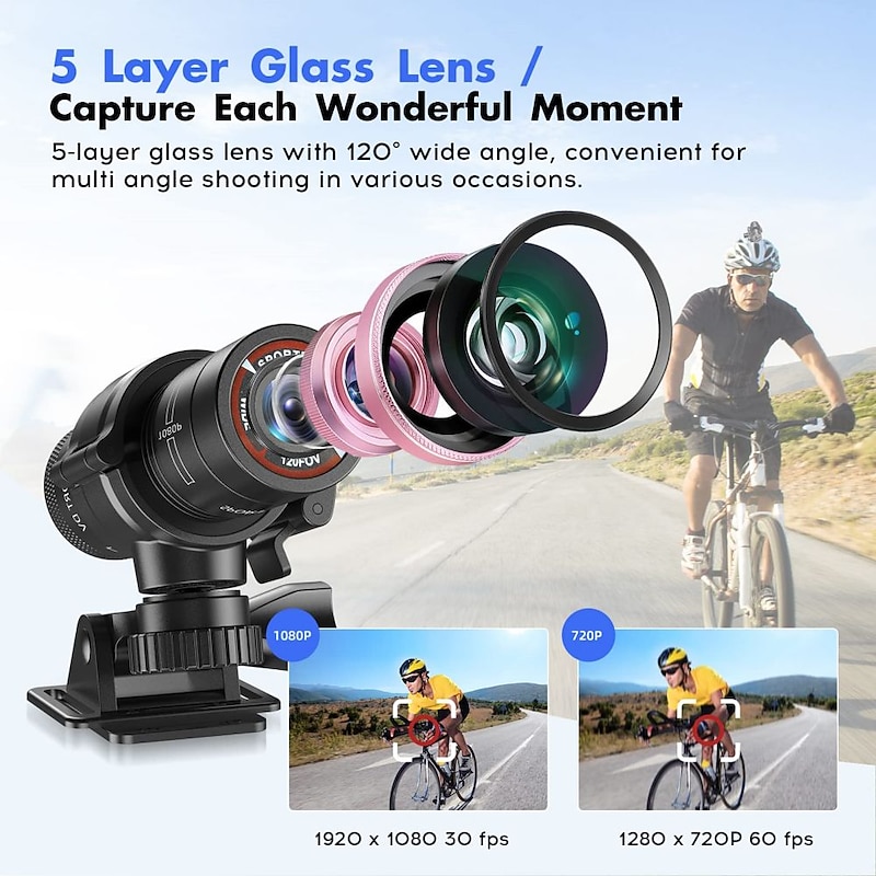 Small Action Camera HD 1080p Waterproof Mini Outdoor Bike Motorcycle Helmet Sports Action Camera Video Dv Camcorder Car Recorder2