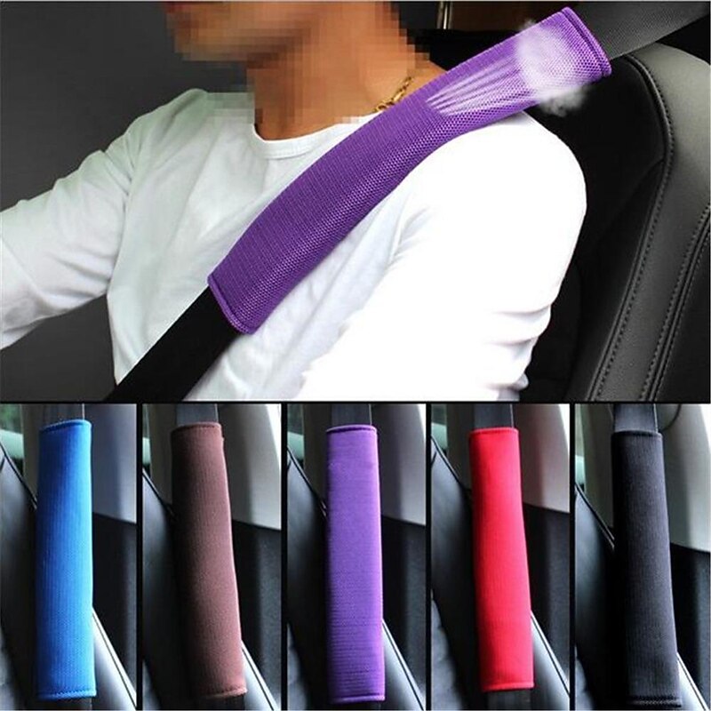 2Pcs Breathable Car Safety Belt Cover, Seat Belt Shoulder Pads, Auto Seatbelt Shoulder Protective Strap Pad