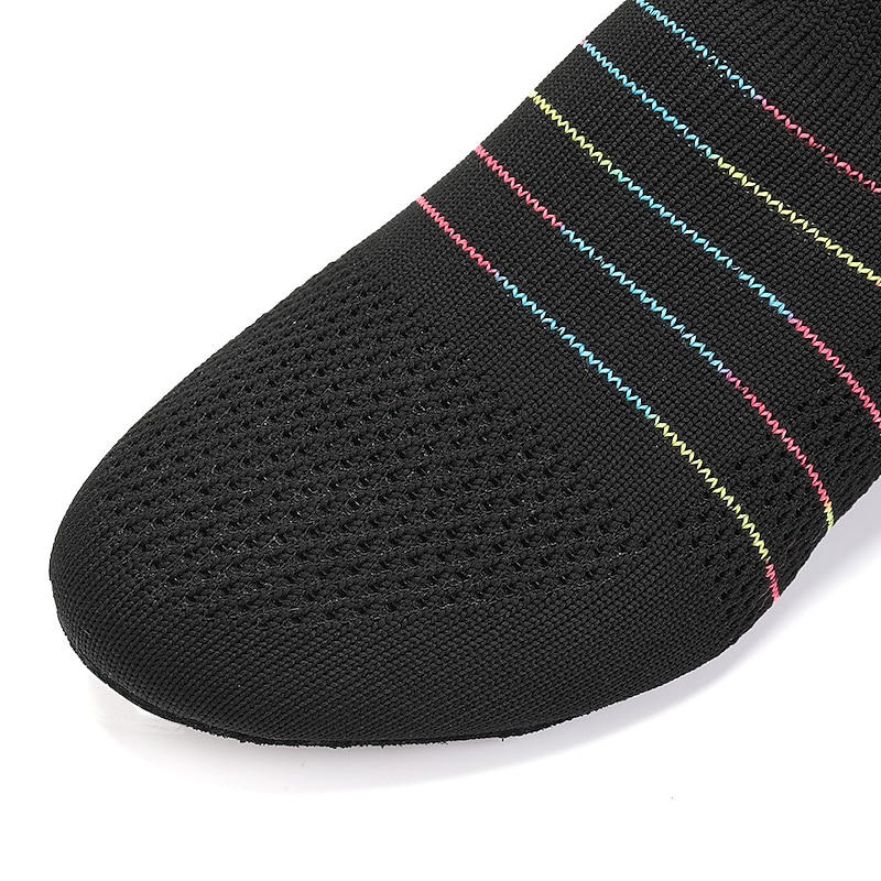 Women's Breathable Knit Jazz Dance Shoes – Lightweight Slip-On Soft Sole Ballroom Sneakers for Latin, Ballet, and Fitness Training3