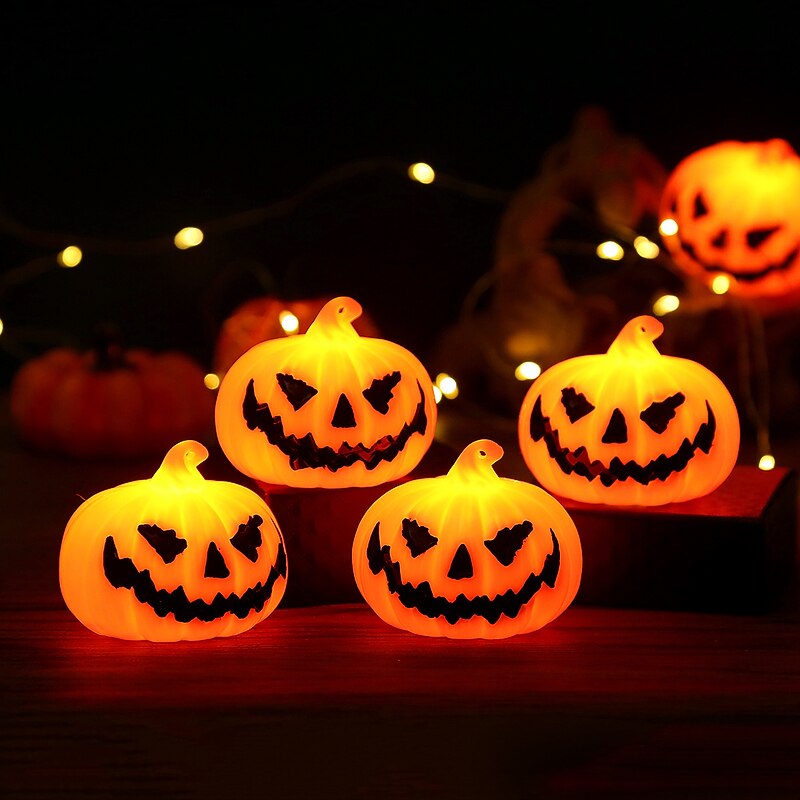 3/6pcs Halloween Decorations LED Pumpkin Lantern Jack O Lantern LED Atmosphere Decor Light Halloween Party Bar Home Ornaments