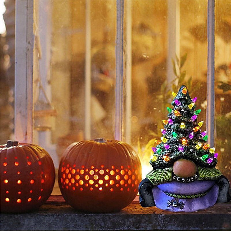 Magic Witch Gnome Tree Halloween Ghost Outdoor Light Festival Dress Up Skeleton Horror Hanging Glowing Halloween Party Decor3