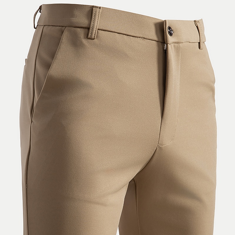 Men's Slacks Casual Pants Suit Pants Pocket Print Simple Solid Colored Waterproof Wearable Full Length Home Work Classic Casual / Sporty White gray Black Stretchy3