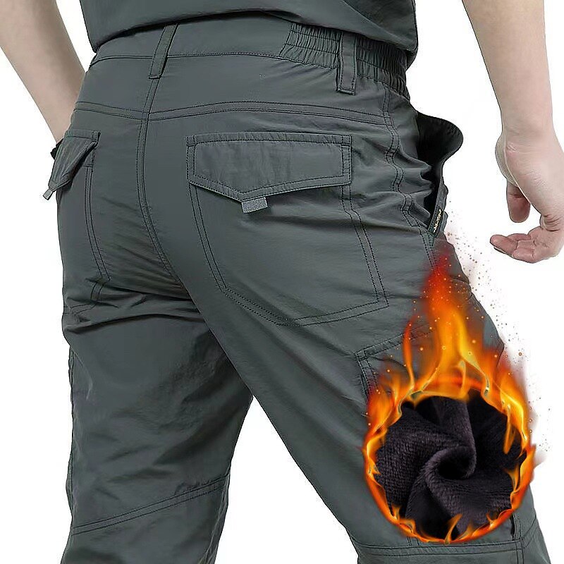 Men's Cargo Pants Cargo Trousers Combat Trousers Winter Pants Pocket Plain Comfort Breathable Outdoor Daily Going out Fashion Casual Black Army Green2